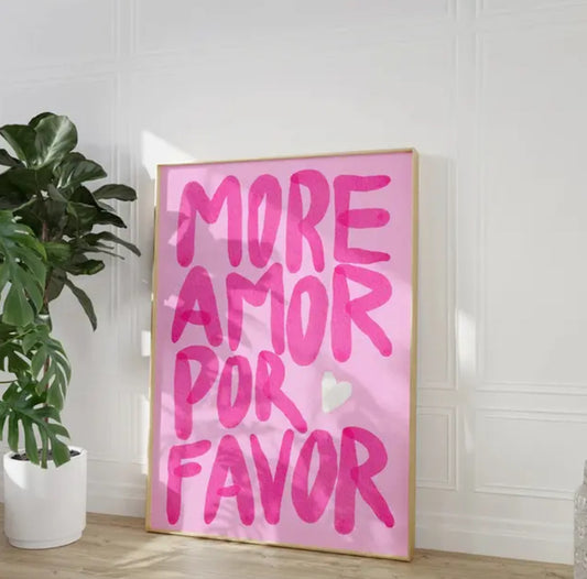 Artwork More Amor Por Favor 50x70cm (Hot Pink)